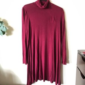 Red Turtleneck Long Sleeved Dress M